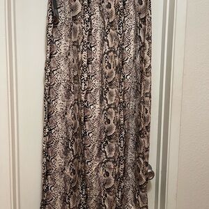 Elegant Snake Print Maxi Skirt